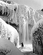 The frozen American Falls
