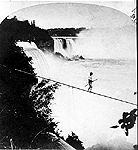 Bellini rope walking across the Niagara River Gorge
