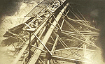 The twisted metal of the Honeymoon Bridge