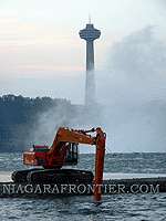 Building of Cofferdam on the Niagara River at the former Toronto Power Station