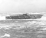 The Subchaser "Sunbeam" grounded on the rocks near the Falls