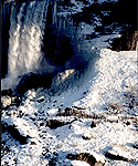 A Winter view of the Cave of the Winds boardwalk