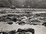 Working on the dry river bed of the Upper Channel