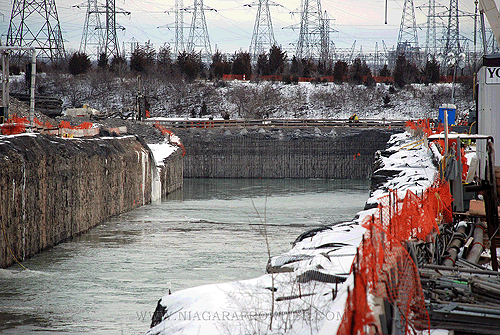 Outlet Channel Flooded at rock plug