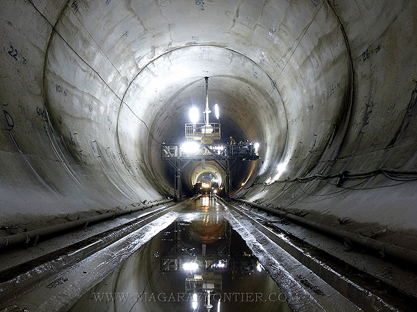 Concrete drop shaft at approx. 8000 meters - surface site is located on Portage Road at Marriot Hotel