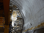 membrane lining of tunnel wall before concrete pouring