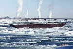 The Stranded Scow in Winter