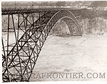 A view of the bridge showing a bad buckle on the American side